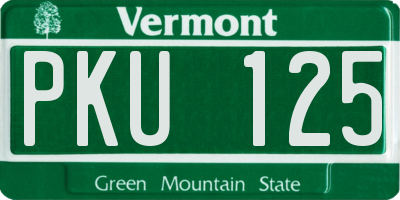 VT license plate PKU125