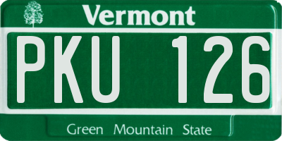 VT license plate PKU126