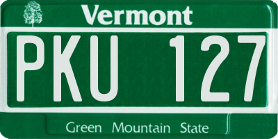 VT license plate PKU127