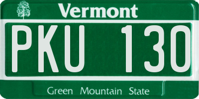 VT license plate PKU130