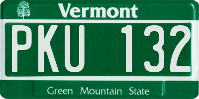 VT license plate PKU132