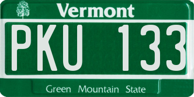 VT license plate PKU133