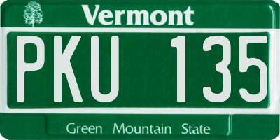 VT license plate PKU135