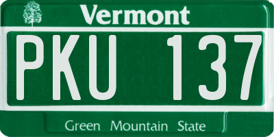 VT license plate PKU137