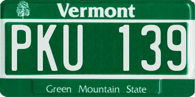 VT license plate PKU139