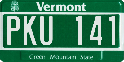 VT license plate PKU141