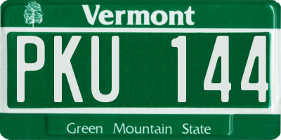VT license plate PKU144