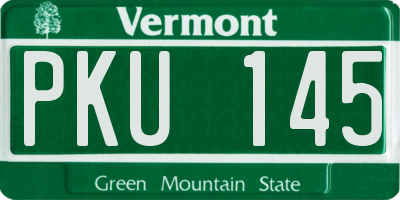 VT license plate PKU145