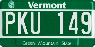 VT license plate PKU149