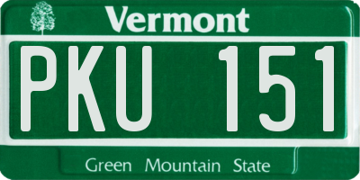 VT license plate PKU151