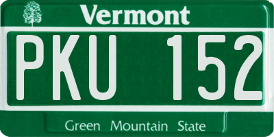 VT license plate PKU152