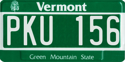 VT license plate PKU156