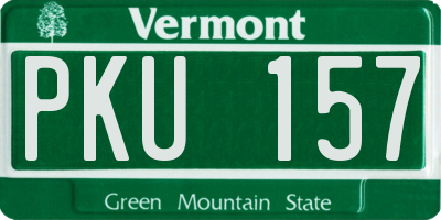VT license plate PKU157