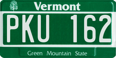 VT license plate PKU162