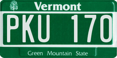 VT license plate PKU170