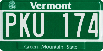 VT license plate PKU174