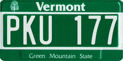 VT license plate PKU177