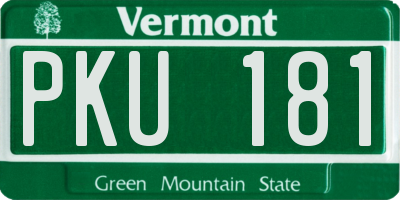 VT license plate PKU181