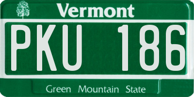 VT license plate PKU186