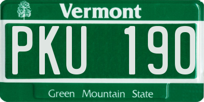 VT license plate PKU190