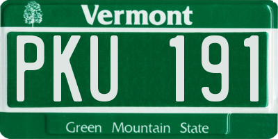 VT license plate PKU191