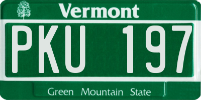 VT license plate PKU197