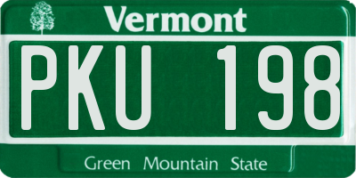 VT license plate PKU198