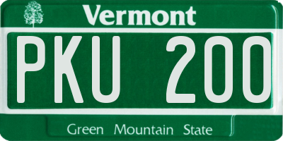 VT license plate PKU200