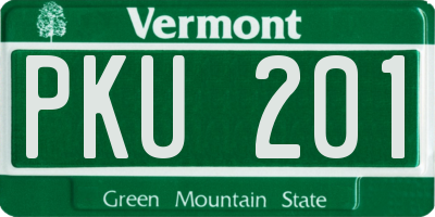 VT license plate PKU201