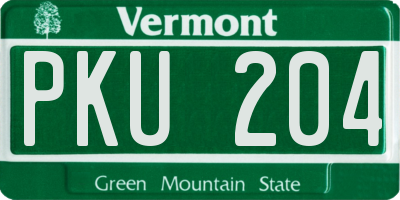 VT license plate PKU204