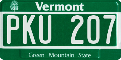 VT license plate PKU207