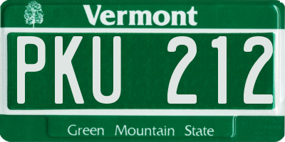 VT license plate PKU212