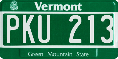 VT license plate PKU213