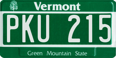 VT license plate PKU215