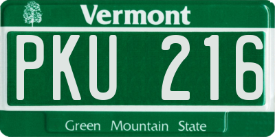 VT license plate PKU216