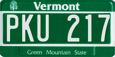 VT license plate PKU217