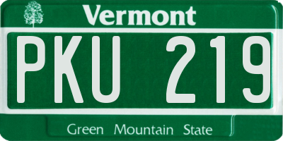 VT license plate PKU219