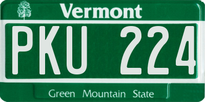 VT license plate PKU224