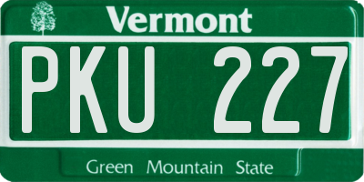 VT license plate PKU227