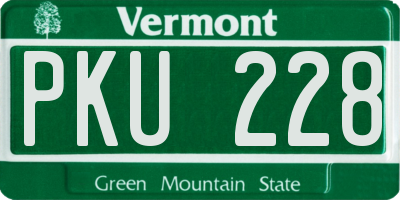 VT license plate PKU228