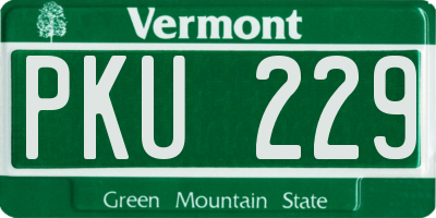 VT license plate PKU229