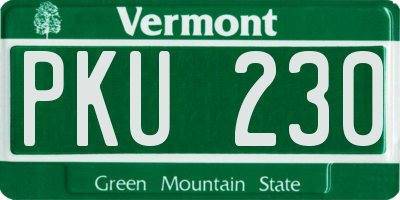 VT license plate PKU230