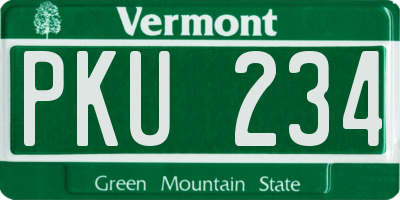VT license plate PKU234