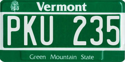 VT license plate PKU235