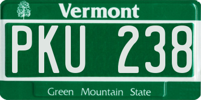 VT license plate PKU238