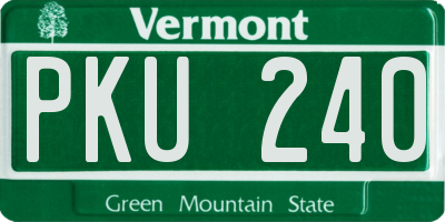 VT license plate PKU240