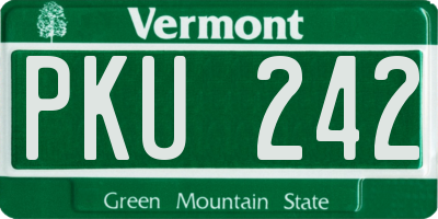 VT license plate PKU242