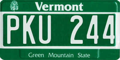 VT license plate PKU244