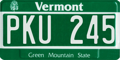 VT license plate PKU245