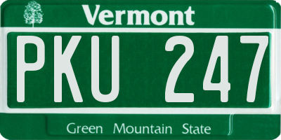 VT license plate PKU247